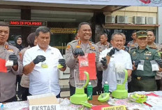 Polresta Bandar Lampung Musnahkan 2,4 Kilo  Sabu dan 202 Butir Ekstasi Senilai Rp2,5 Miliar