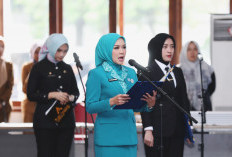 Purnama Wulan Sari Mirza Lantik Ketua TP PKK dan Ketua Tim Pembina Posyandu 13 Kabupaten/Kota Se-Provinsi Lamp