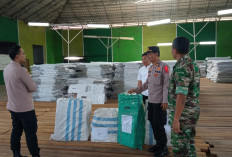 Pastikan Logistik KPU Lampung Utara Aman, Kapolres dan Dandim Cek Gudang