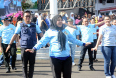 296 Kelompok Meriahkan Senam Kreasi “Tabola Bale” di Halaman Pemkot Bandar Lampung