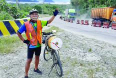 Mengayuh Syukur, Denni Sudiyono Tempuh Ribuan Kilometer Menuju Titik Nol Indonesia