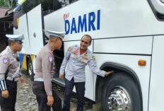  Satlantas Polres Tanggamus Ramp Check Bus Damri